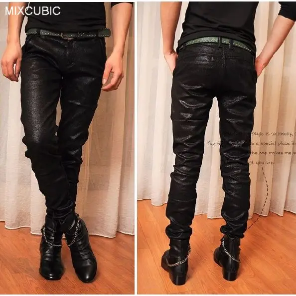 

MIXCUBIC fashionable spring Autumn England style washed skinny Coating pants men black casual slim fit Coating pants for men,28-