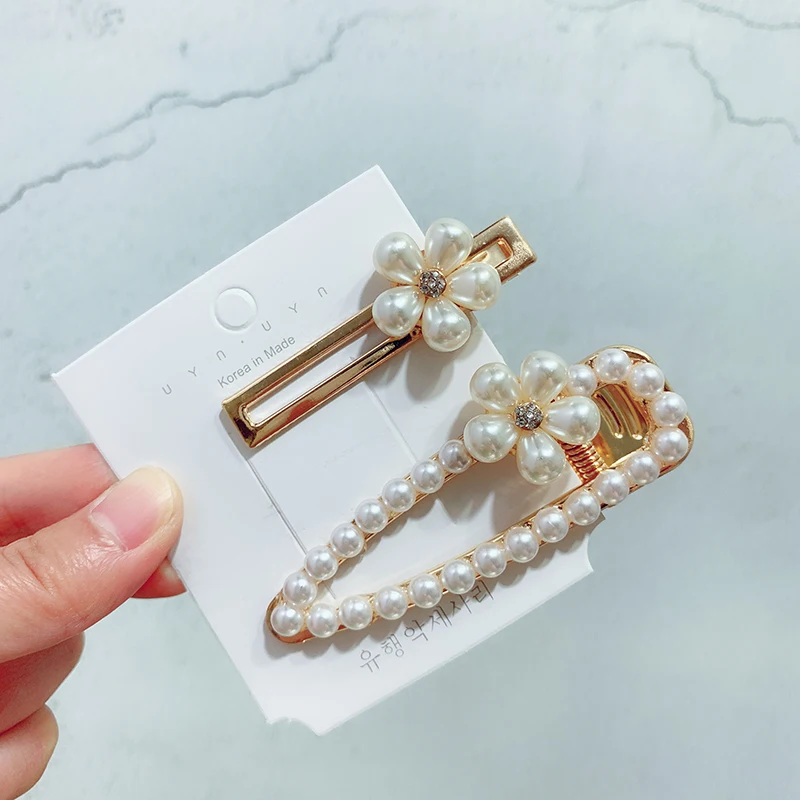 1PC Fashion Girl Letter Pearl Hair Clip Hairband Comb Bobby Pin Barrette Hairpin