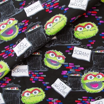 

Cotton Woven Fabric - Cartoon characters and trash