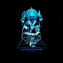 Bodhisattva 3D лампа Светодиодная настольная лампа 3D ночник сухие батареи USB Lamparas лампа для Декор для детской спальни детская Подарочная игрушка
