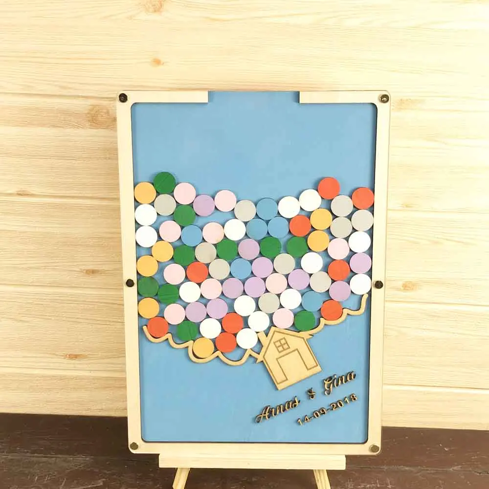 Wedding wood Guest Book Personalized Wedding Gifts for Guests Lovebird Handmade Guest Book for Engagement Party & Wedding3