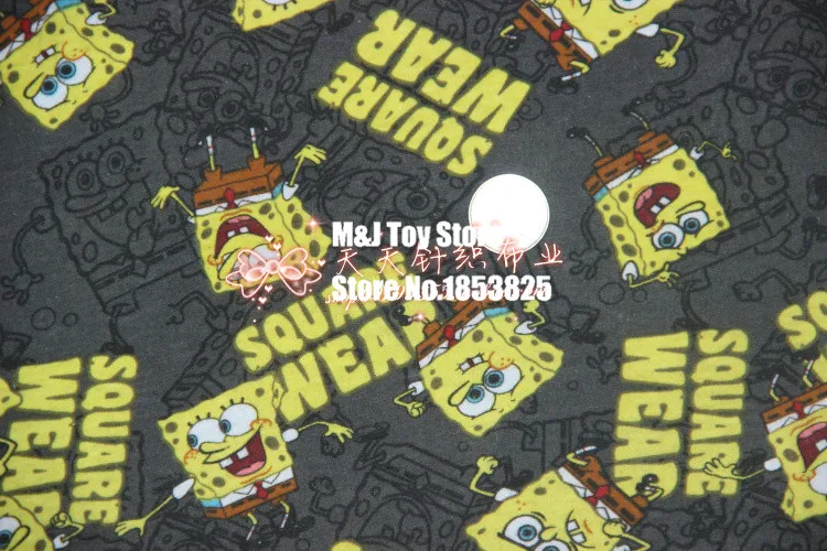 

50x170cm SpongeBob baby soft cotton knitted fabric printed knitted jersey bedding fabric DIY baby skirt fabric