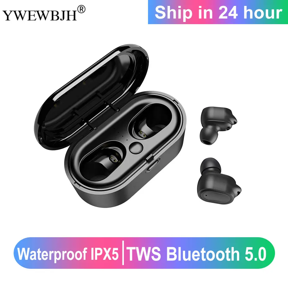 

YWEWBJH TWS Bluetooth V5.0 Headset Sports Wireless Earphones 3D Stereo Earbuds Mini in Ear Dual Microphone With Charging box