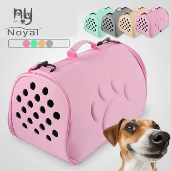 

Dog Handbag Breathable Travel Shoulder Bag for Dogs Cats Adjustable Pet Folding Bag Solid Paw Print Backpack Pet Products