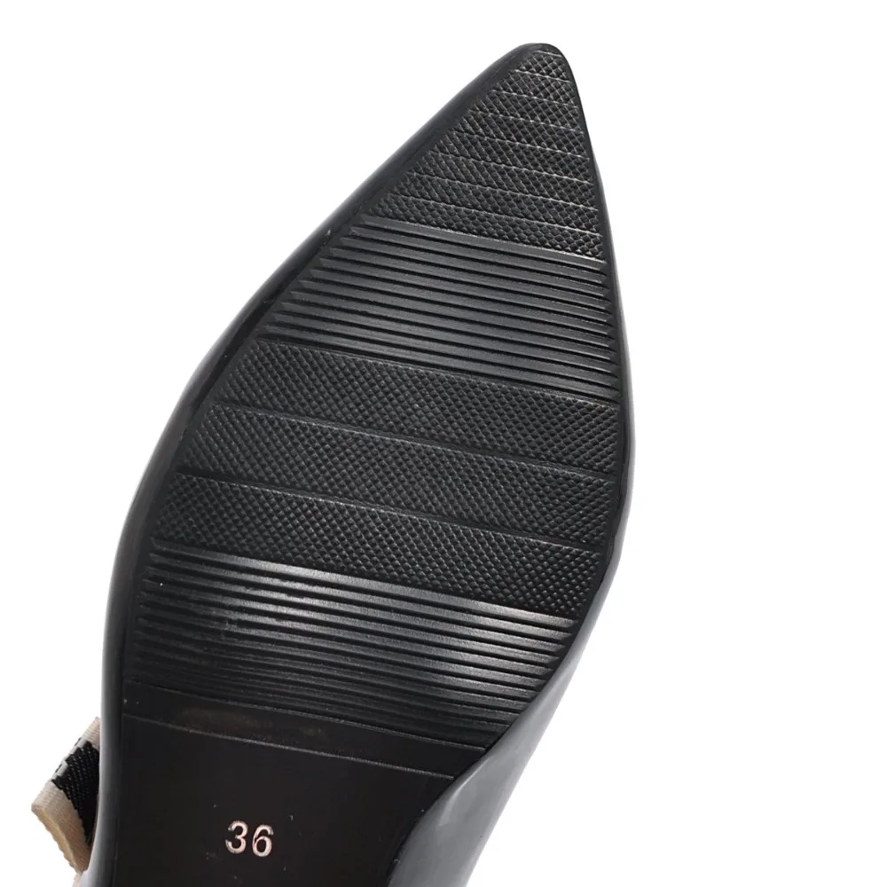 Г. Новая Летняя Пляжная женская обувь пикантные шлепанцы на низкой платформе с острым носком женские тонкие туфли на шпильке с бантиком женские черные размеры 32-46