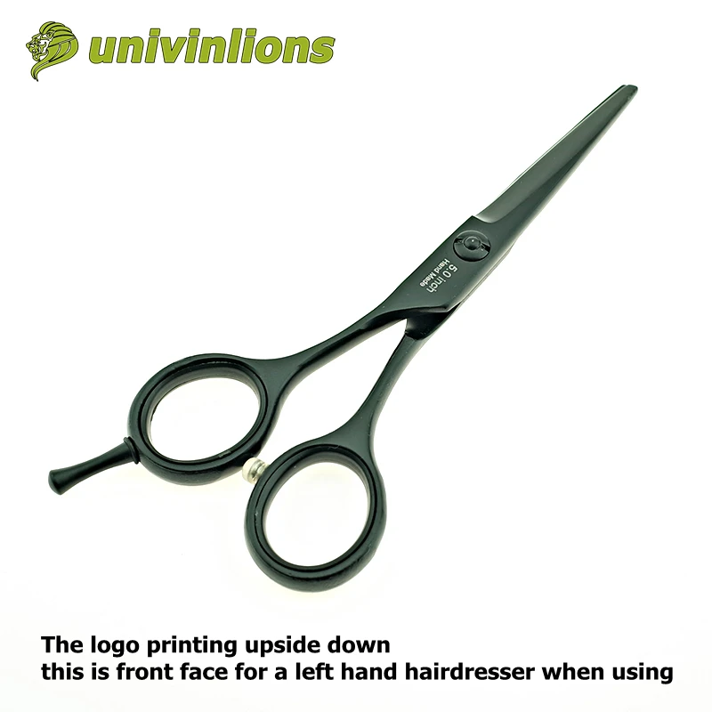 Univinlions 5 дюймов черные 440C ножницы для левшей ножницы для левой руки Парикмахерские ножницы для левшей ножницы для левой стрижки волос