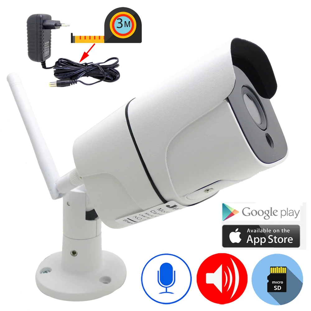 

IP-камера видеонаблюдения, 1080P, Wi-Fi, 3 м, с адаптером питания