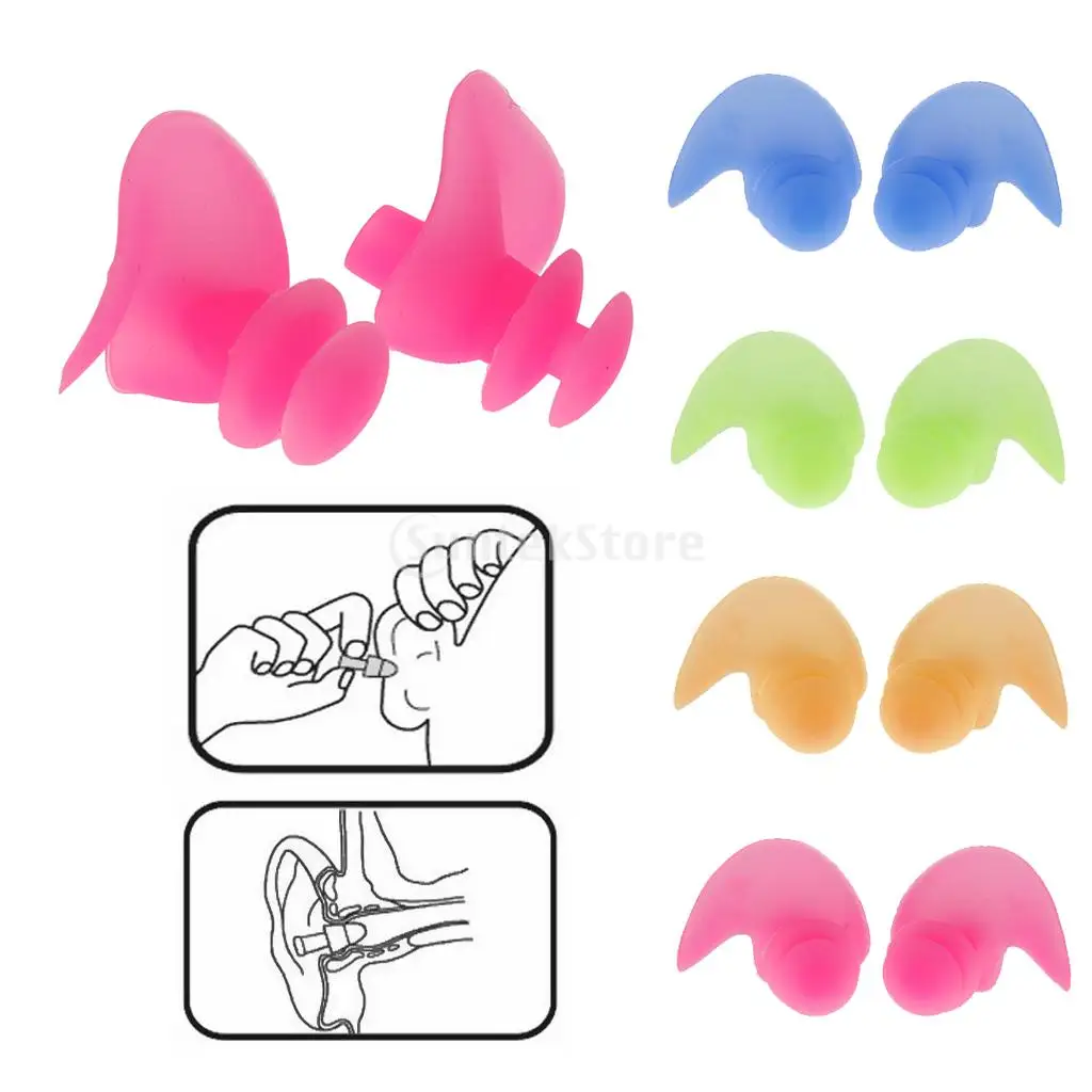 Unisex Adults Swimming Ear Plug Silicone Ears Plugs Swim Earplugs for