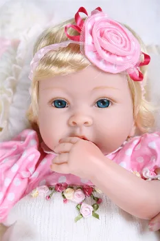 

Silicone Reborn Baby Dolls Toy 22" girl princess doll boneca reborn realista kids birthday gift