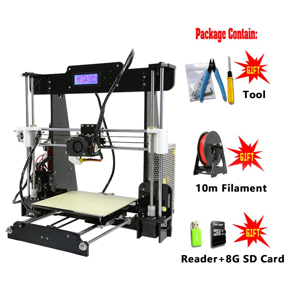 Anet A8 A6 автоматический уровень 3d принтер Высокая точность Reprap prusa i3 DIY комплект