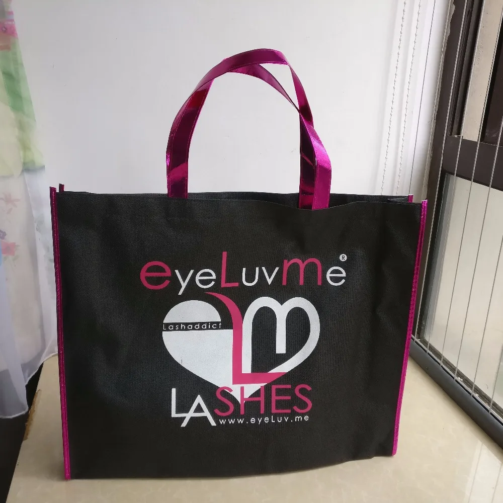 

wholesale 500pcs/lot 30x40x10cm custom printed logo reusable promotional non woven shopping bags foldable grocery eco tote bags