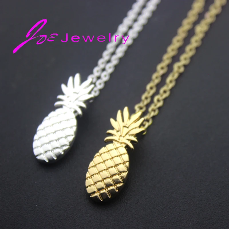 

10pcs/lot Silver Pineapple Pendant Necklace Tiny Fruit Jewelry Handmade Collares Wholesale