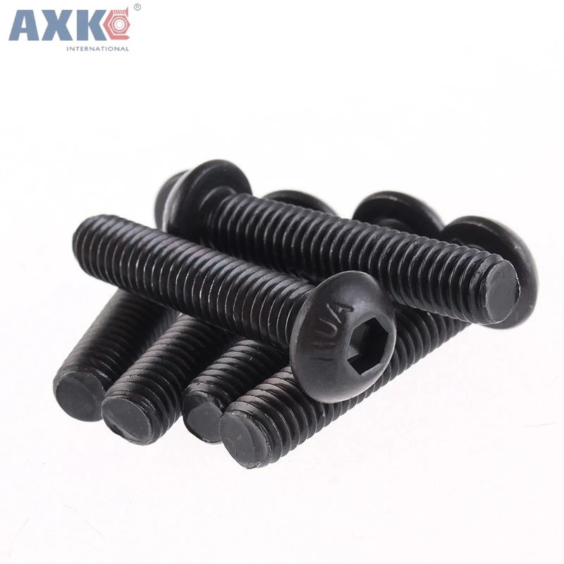 AXK M3X10mm 100 шт./лот шестигранный винт с шестигранной головкой, черный 10,9 класс ISO7380 шестигранный болт