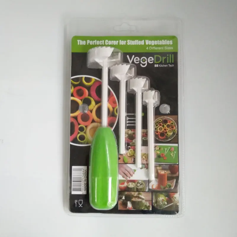 Копающее устройство для овощей идеальный корер набивных Vege дрель с 4 различными