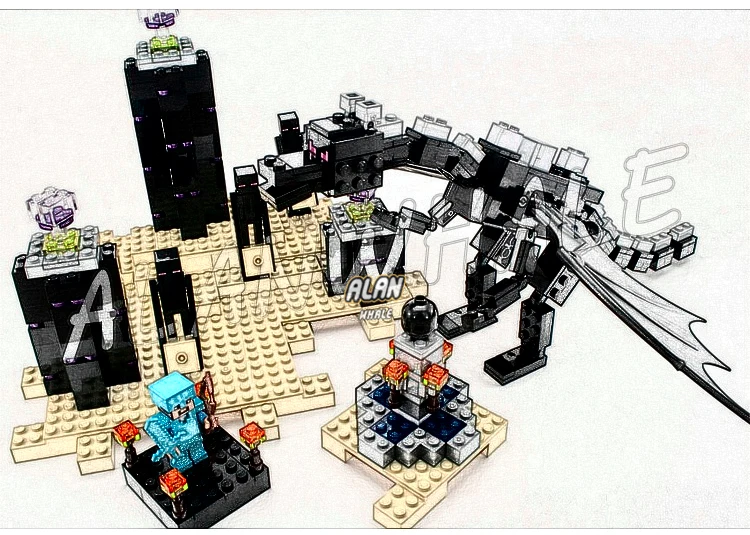 632 шт. мой мир, дракон Эндер, тень, песок, остров, 10178, модель, строительные блоки, Детские кирпичи, совместимые с Lago, конструктор