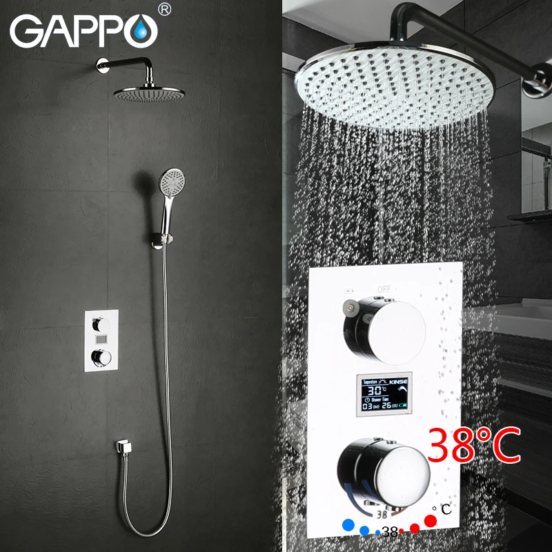 

GAPPO shower faucet in-wall LCD Digital Display water thermostat shower rainfall shower tap thermostatic mixer Sanitary Ware