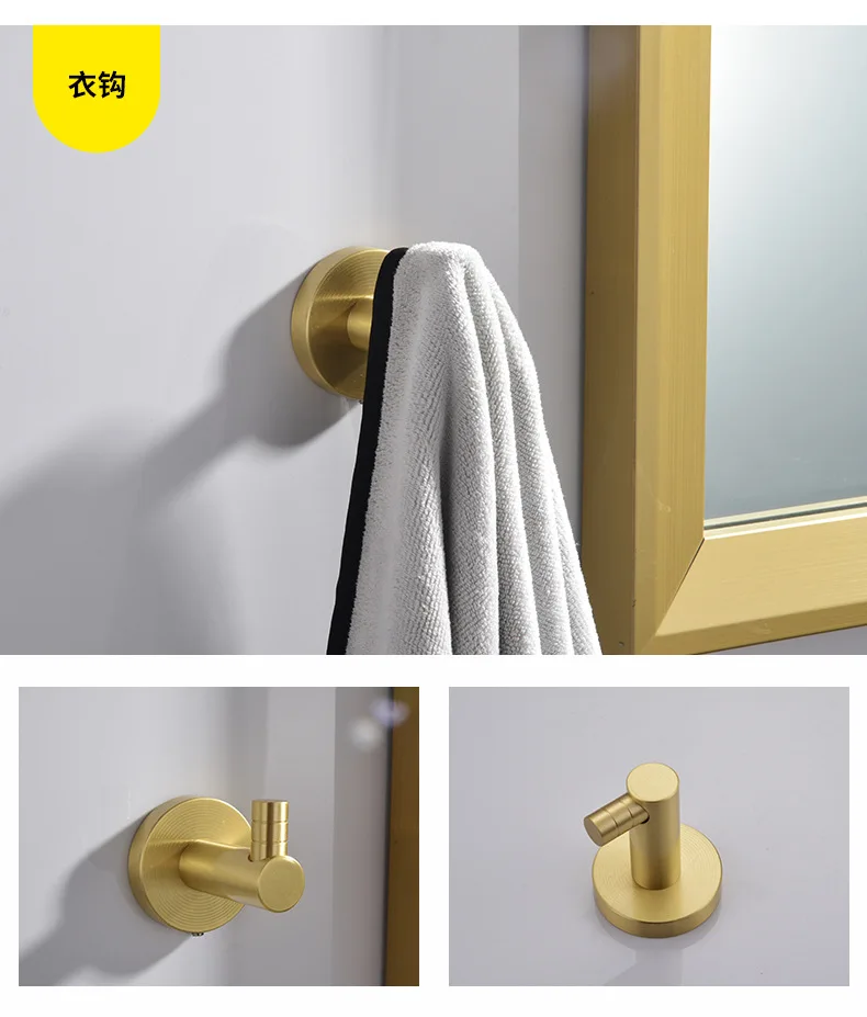 Двухслойная Полка для полотенец для ванной комнаты золотые латунные матовые аксессуары для украшения дома