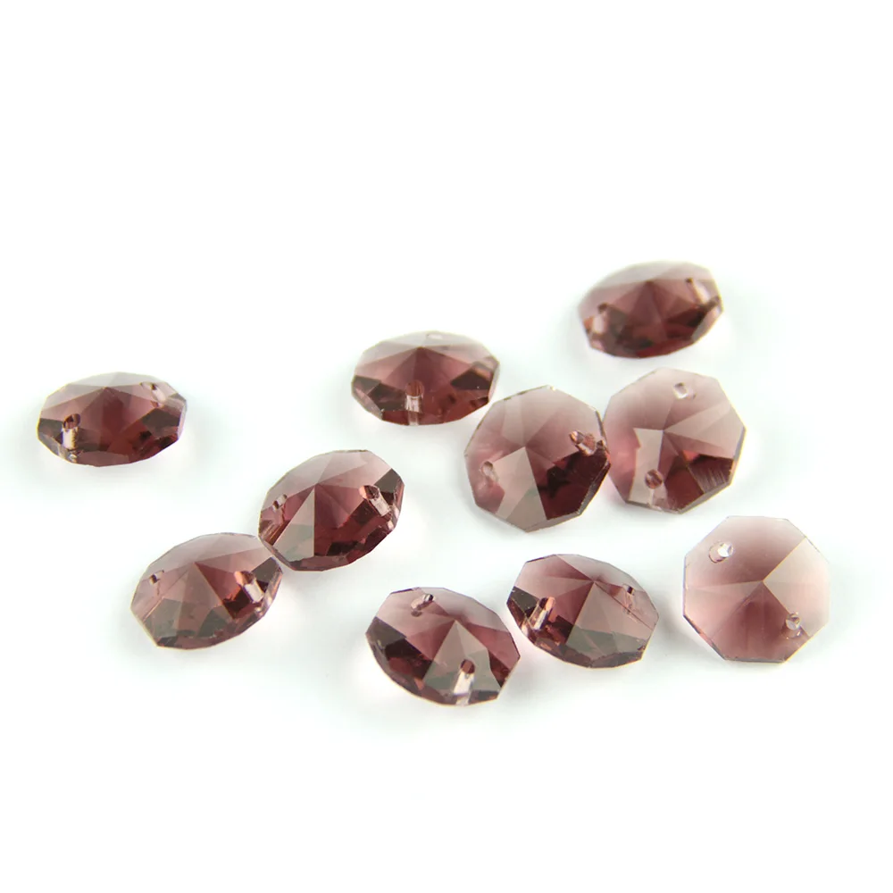 2000/лот 14 мм цветные хрустальные восьмиугольное стекло бусины в 2 с отверстиями