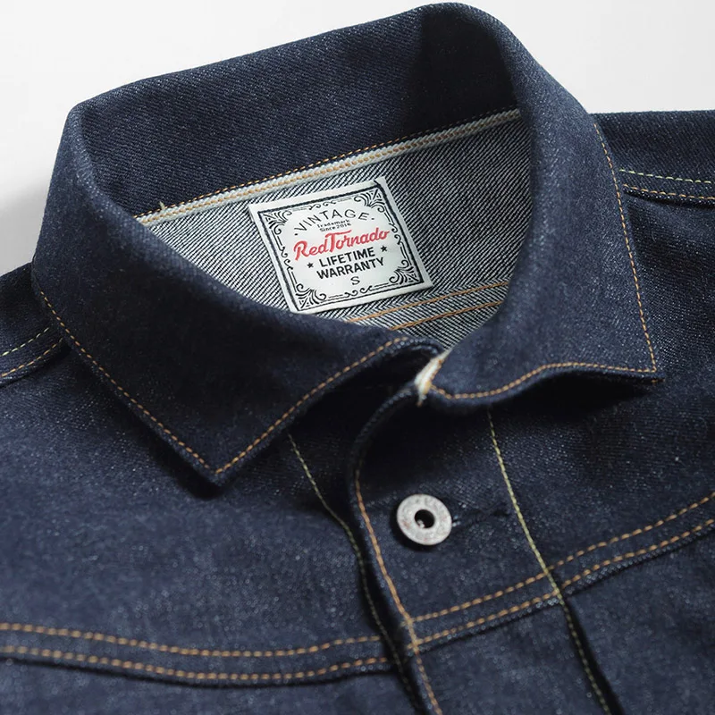 Hot Product RS-0003 Read Description! Asian size indigo selvage unwashed  vintage hand-made top quality super heavy 16oz raw denim jacket