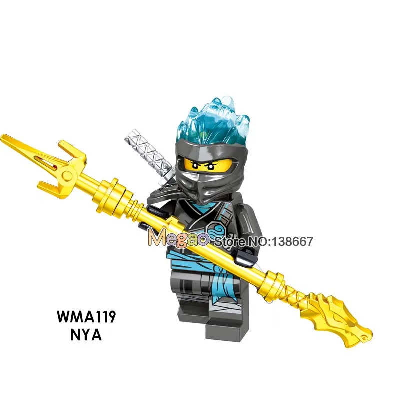 Single Llyod Nya Echo Zane ZX Golden Ninja Kai Cole Yang Akita Pythor Snake Warrior Ninja Building Blocks Model Kids Toys - Цвет: Серебристый