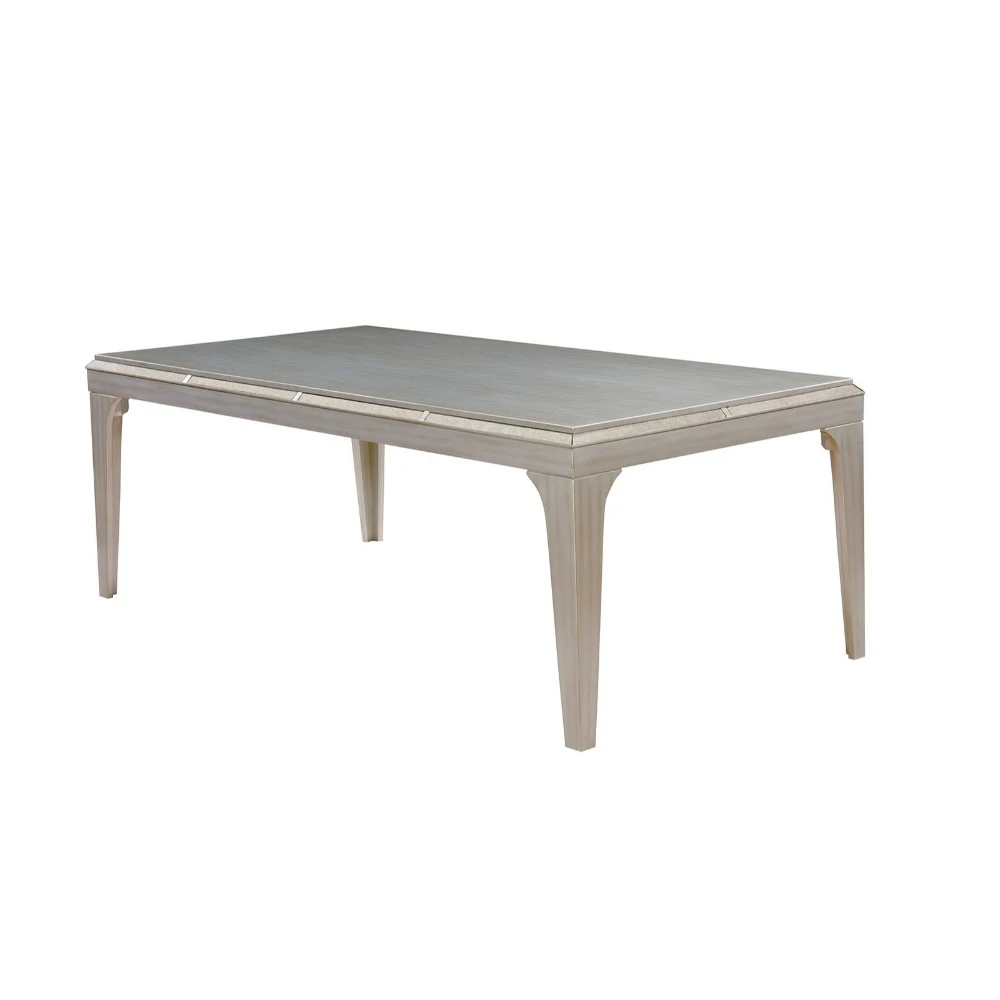 Diocles Contemporary Style Dining Table With Tapered Legs, Silver