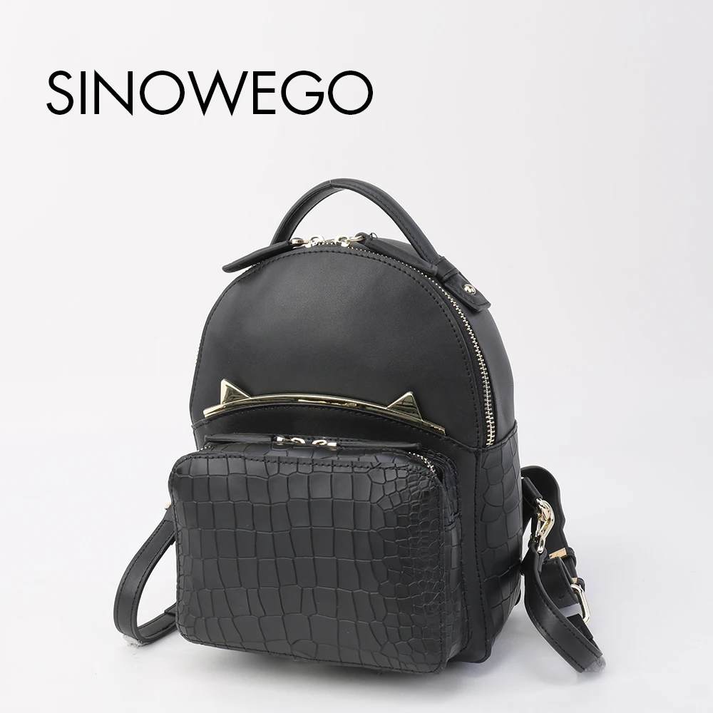 

New Fashion Crocodile Kanken Backpack Female Backpack Schoolbag Mini Backpack Women For Girls Genuine Leather Backpack School