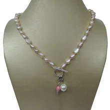 Натуральный пресноводный жемчуг ожерелье, длинный барочный жемчуг 7-9 мм, Красивая подвеска «мороженое». Торт Кулон, сердце кулон