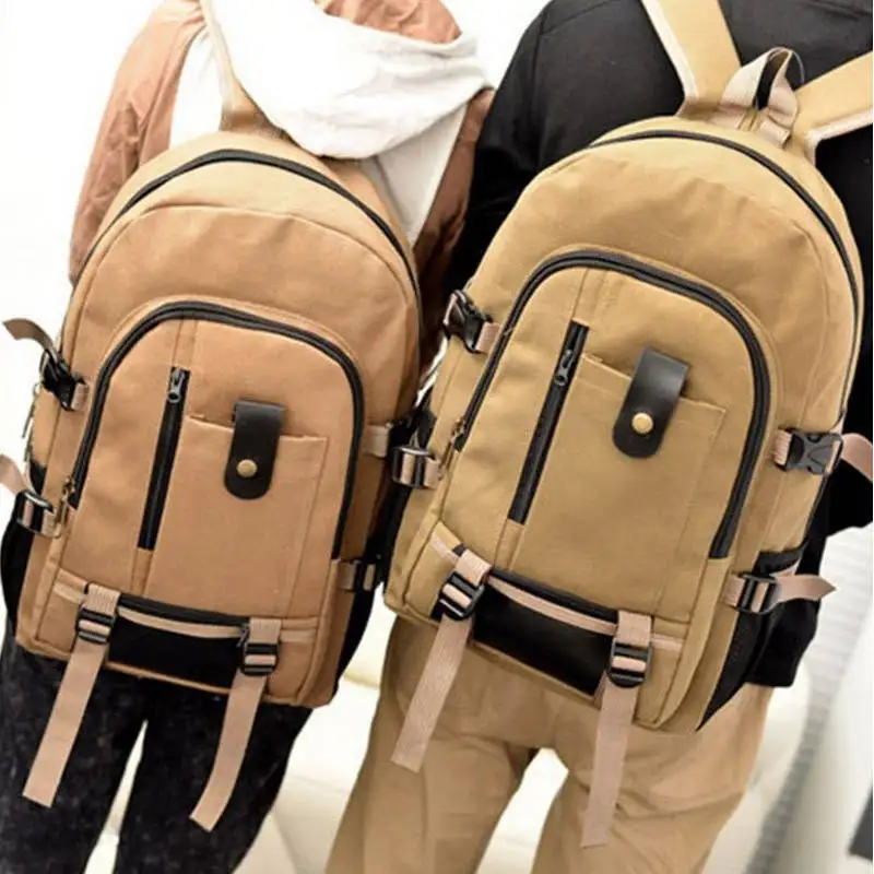 

Casual School bags canvas backpack For men High capacity travel Laptop backpack Men's bag sports hiking rucksack Unisex Male