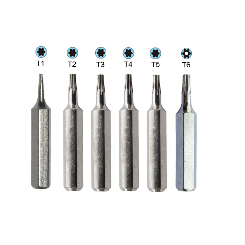 

6 шт., звездообразные биты, включая T1, T2, T3, T4, T5, T6 (T6 Security Torx)