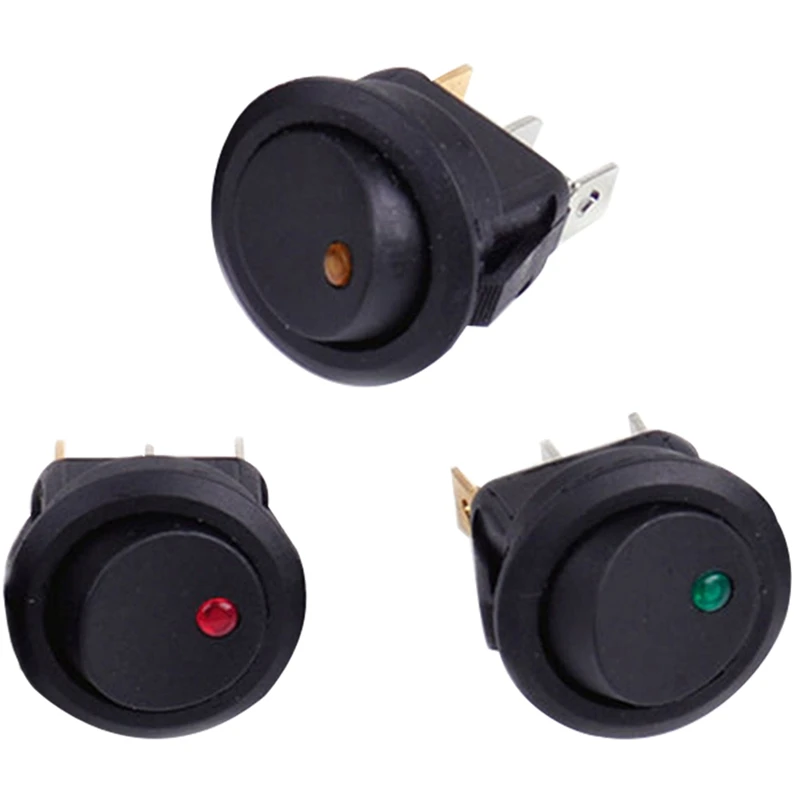 

wholesale NEW HOT 1Pcs Car 12V 3 Pin Round Rocker Dot Boat LED Light Toggle Switch SPST ON/OFF Sales