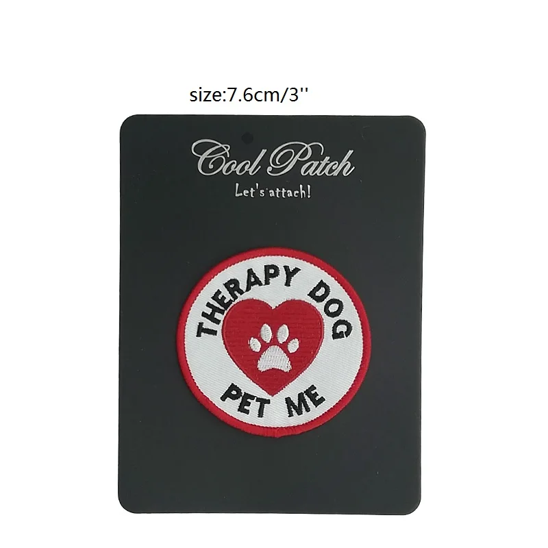 

Therapy Dog Pet Me Badge Patch Counseling Support Medical Assistance Iron On Emblem Embroidery patches clothes accessories