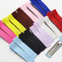 20 Grosgrain заколки с лентой из металла с двумя зубцами заколки-Аллигаторы для волос 48 мм, Плоский срез