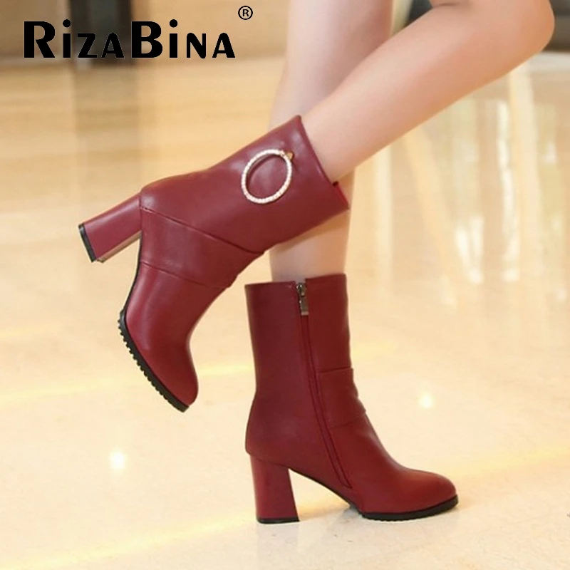 

Free shipping ankle half short natural real genuine leather high heel boots women snow warm shoes R4959 EUR size 34-44