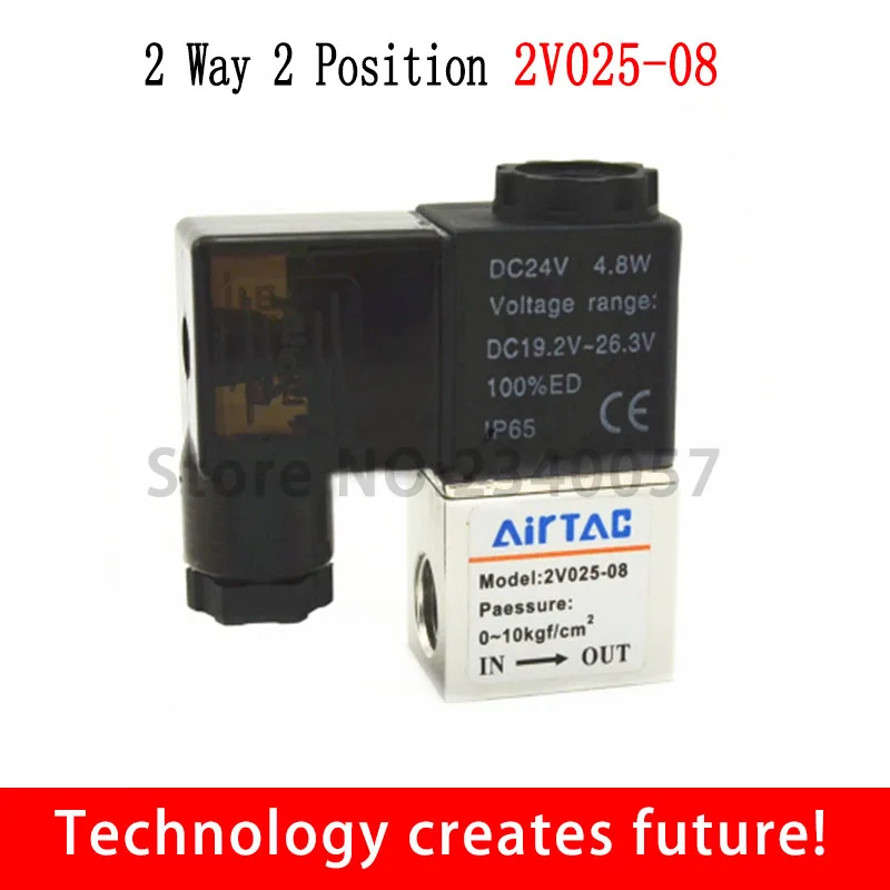 

Pneumatic 2 Way 2 Position Air Directional Control Solenoid Valve 2V025-08 DC12V DC24V AC110V AC220V