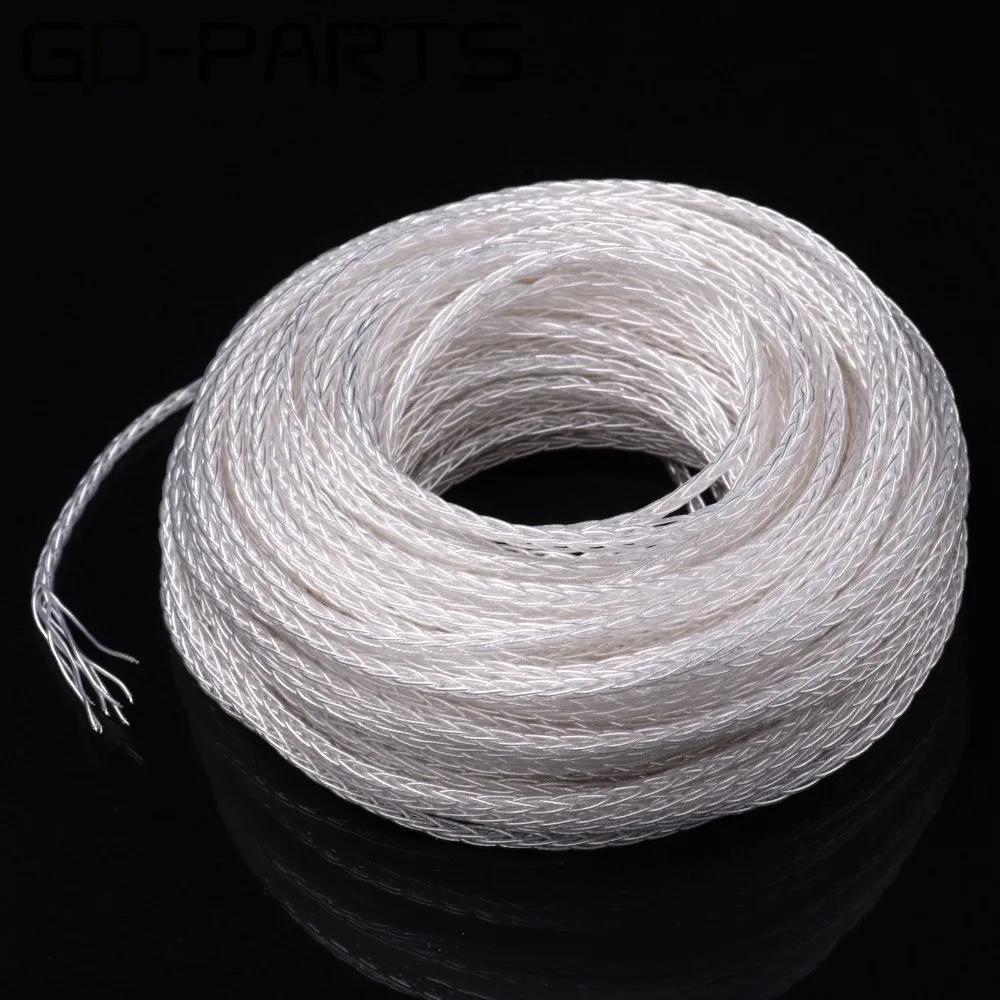 Braided High Purity Teflon Silver Headphone Wire Cable HIFI Audio DIY