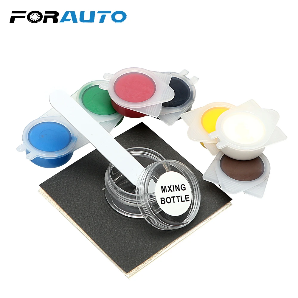 FORAUTO Color Compound Leather Vinyl Repair Kit Sofa Damage Area Repairing Auto Care 7 Colors for Mixing Car Maintenance Tool | Автомобили
