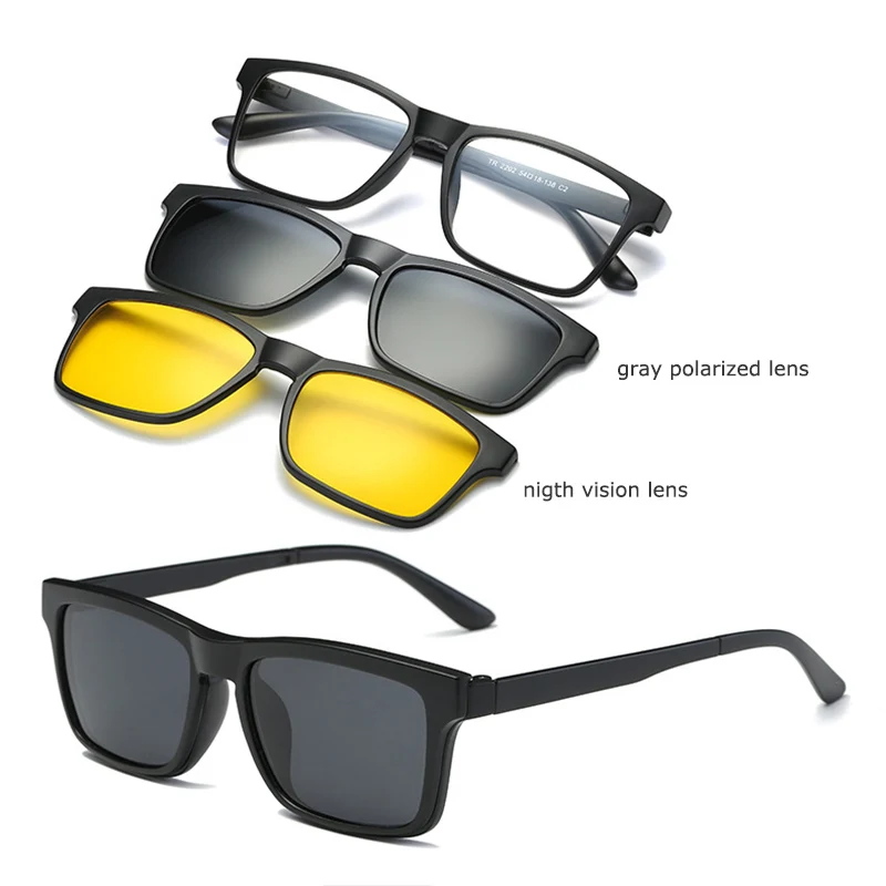 Оправа для оптических очков для мужчин и женщин с 2 зажимами на магнитах, поляризованные солнцезащитные очки, прозрачные очки, оправа для мужских очков YQ335