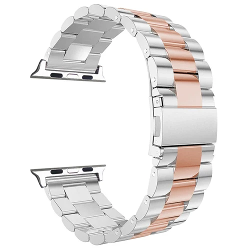 silver rose gold Хохлатая ссылка браслет для Apple Watch группа 42 мм 38 мм Нержавеющая сталь ремешок металлической группа для iwatch 3/2 /1 38 мм ремешок - Цвет ремешка: silver rose gold