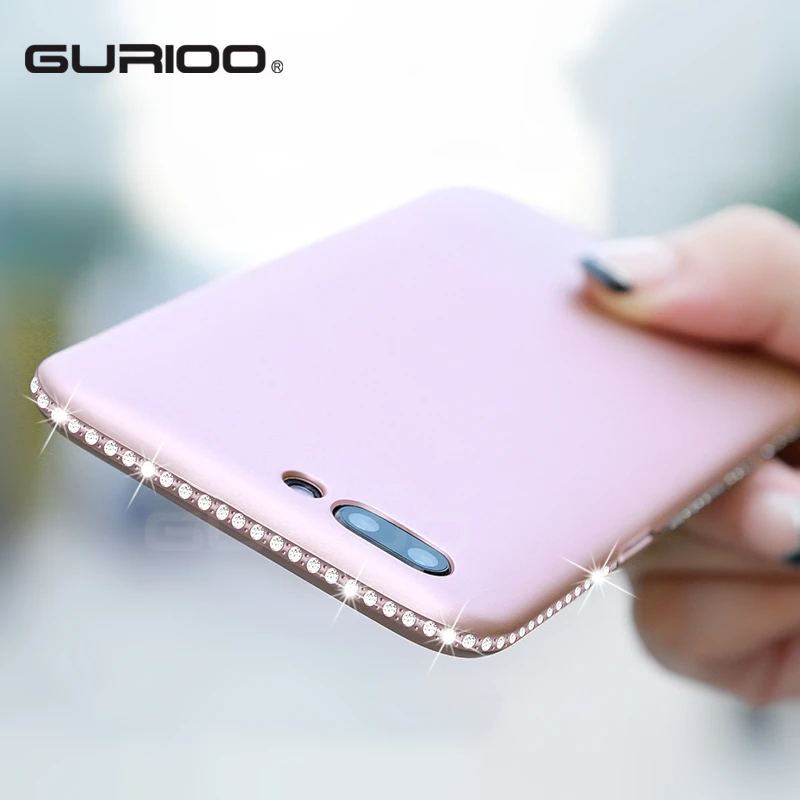 

GURIOO For iPhone 7 / 7 Plus 3D Diamond Soft Matte TPU Case Cover For iPhone 7 6 6S Plus 8 8Plus Phone Coque Capa