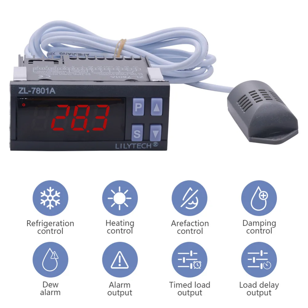 ZL 7801A Intelligent LCD Digital Temperature and Humidity Controller