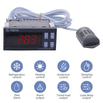 

ZL-7801A Intelligent LCD Digital Temperature and Humidity Controller Incubator Controller Turning Egg Controller AC100 ~ 240V