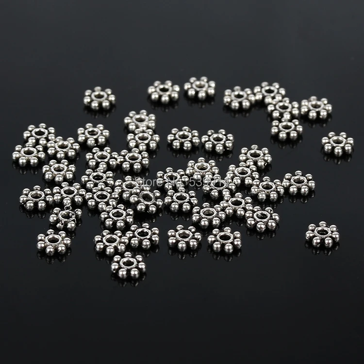 500pcs Tibetan Silver Shaped Spacers Charms Beads 4MM