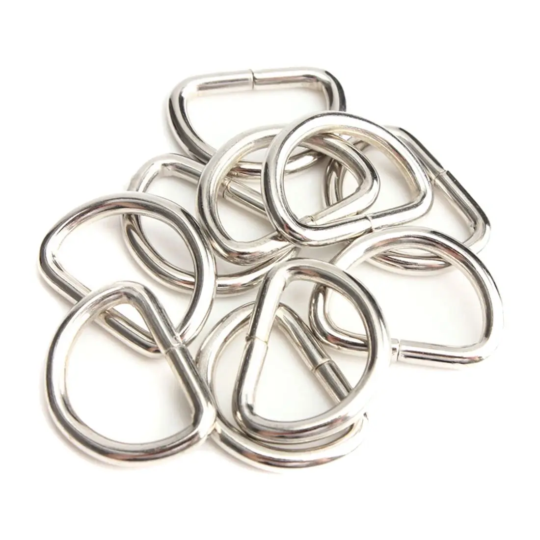 

VSEN Hot 25mm Silver Metal D-shaped Ring D-Ring Metal Ring for bag