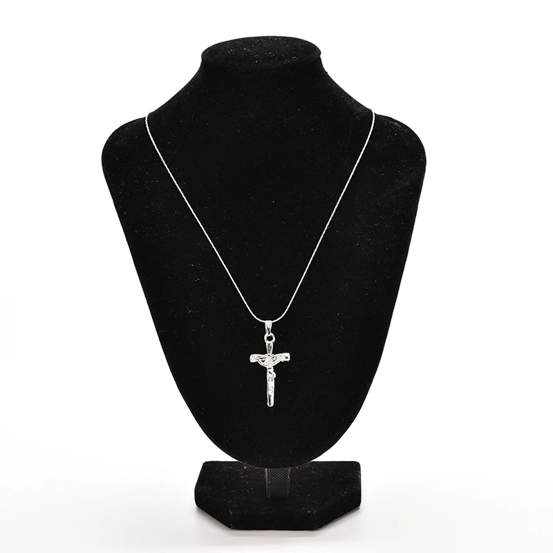 Vintage Stainless Steel Sliver Chain Cross Necklace For Women Men Pendant Necklace Jewelry Gift