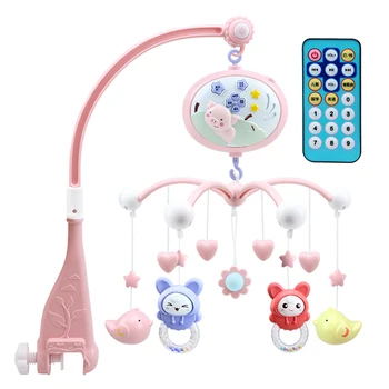

Bell Educational Toy Music Box With Projector Crib Rattle Infant Rotate Kid Baby Mobile Cute Bed Newborn Remote Control