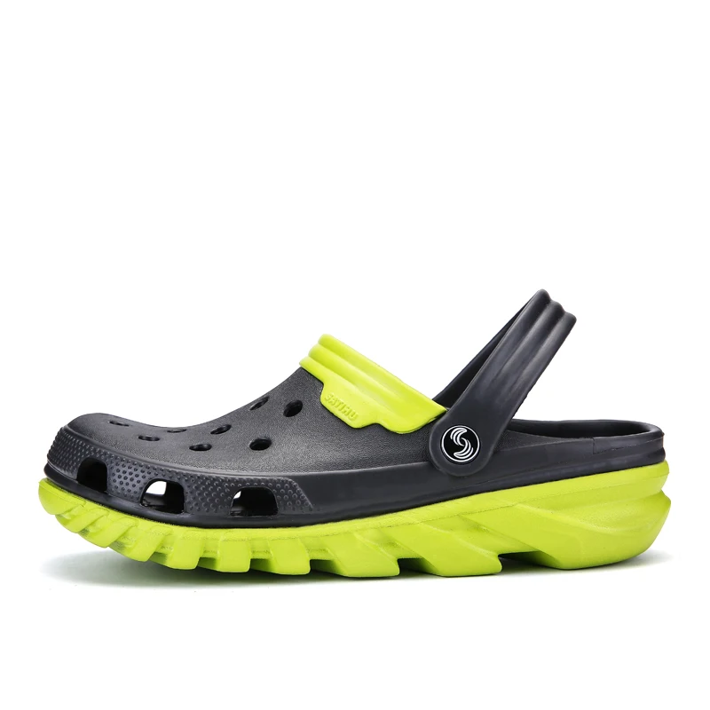 SERENE Brand Big Size 38-46 High Quality Croc Men Casual Aqua Clogs 2018 Hot Male Band Sandals Summer Black Beach Swimming Shoes