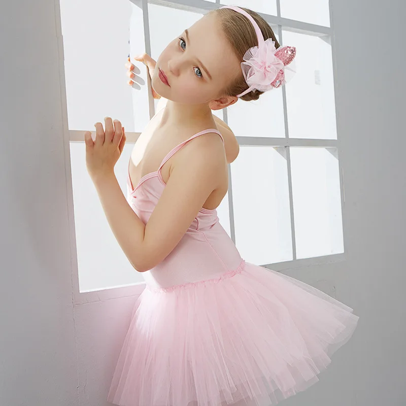 Ropa Ropa para niña Disfraces Traje de baile lírico blanco y rosa de las niñas 