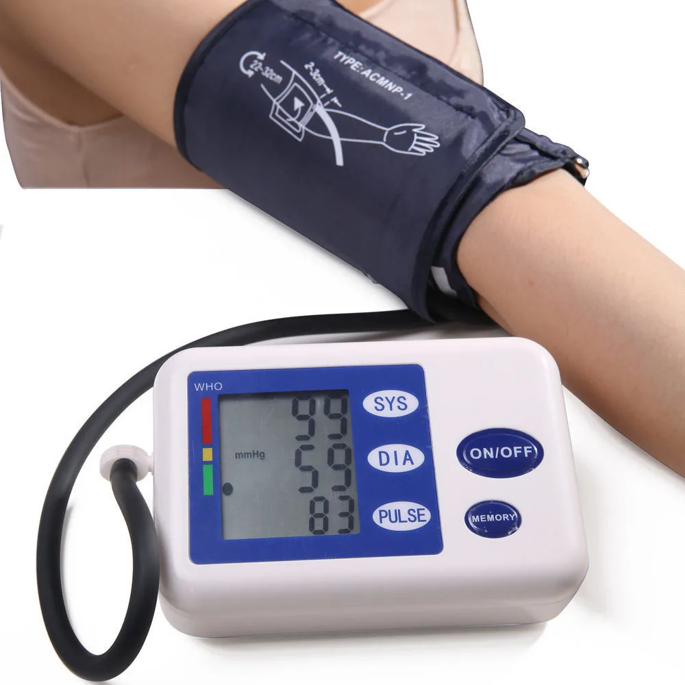

Automatic Digital Upper Arm Blood Pressure Monitor Heart Beat Rate Pulse Meter Tonometer Sphygmomanometers pulsometer