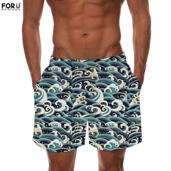 

FORUDESIGNS Surf Wave Patterns Design Men Casual Shorts Bodybuilding Sweatpants Fitness Short Jogger Casual Gyms Plus Size Short