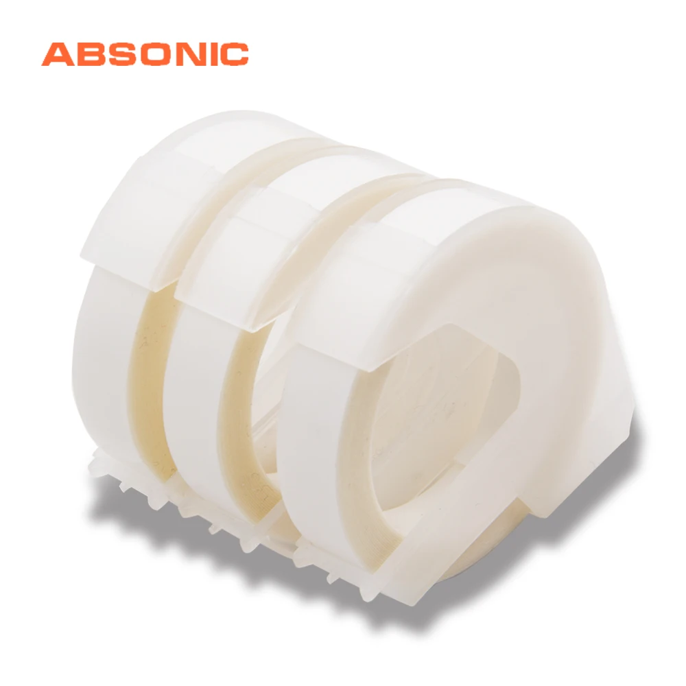 Absoonic 3 шт 9 мм пластиковые прозрачные 3D тиснение этикетки ленты для этикетидора